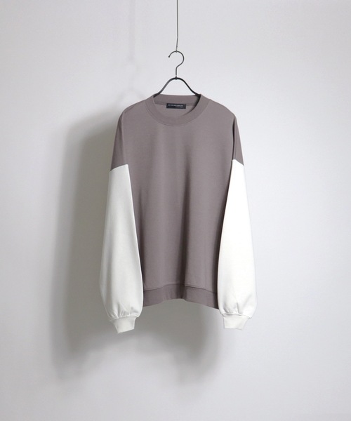 Confirm（コンファーム）の「Confirm / コンファーム カラースリーブ ポンチルーズカットソー（Tシャツ/カットソー・メンズ・チャコールグレー/テラコッタ/ホワイト/ホワイト×グレー・M/L）」の4枚目の写真