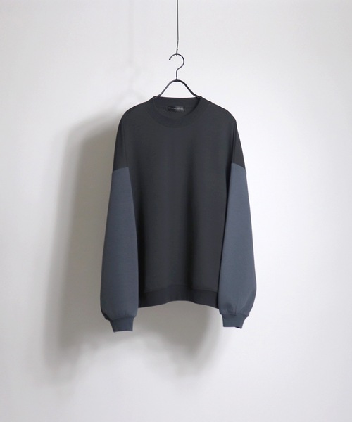 Confirm（コンファーム）の「Confirm / コンファーム カラースリーブ ポンチルーズカットソー（Tシャツ/カットソー・メンズ・チャコールグレー/テラコッタ/ホワイト/ホワイト×グレー・M/L）」の9枚目の写真