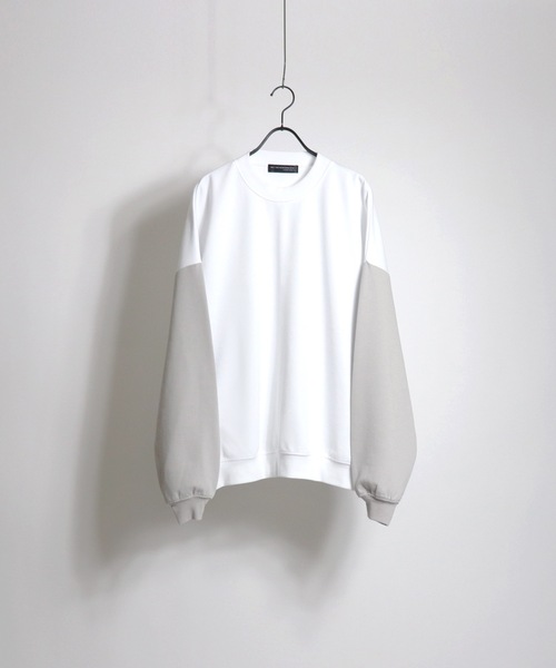 Confirm（コンファーム）の「Confirm / コンファーム カラースリーブ ポンチルーズカットソー（Tシャツ/カットソー・メンズ・チャコールグレー/テラコッタ/ホワイト/ホワイト×グレー・M/L）」の11枚目の写真