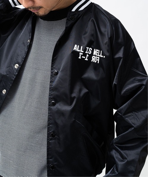 417 EDIFICE（フォーワンセブンエディフィス）の「【NIKS / ニックス】  WEEKEND Satin BBジャケット（スタジャン・メンズ・ブラック/グリーン/ブルー・MEDIUM/LARGE）」の5枚目の写真