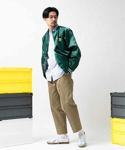 417 EDIFICE（フォーワンセブンエディフィス）の「【NIKS / ニックス】  WEEKEND Satin BBジャケット（スタジャン・メンズ・ブラック/グリーン/ブルー・MEDIUM/LARGE）」の6枚目の写真