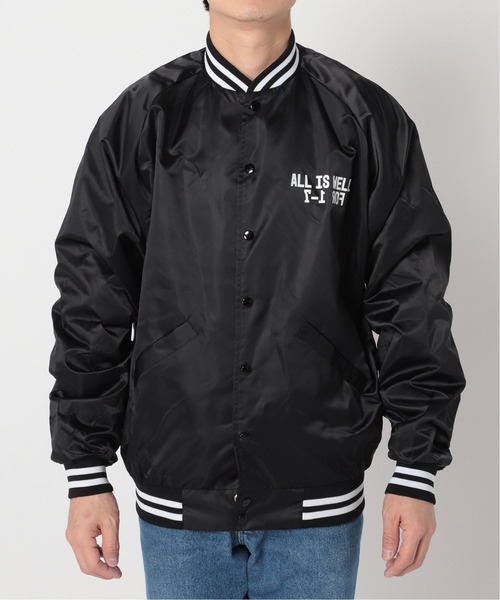 417 EDIFICE（フォーワンセブンエディフィス）の「【NIKS / ニックス】  WEEKEND Satin BBジャケット（スタジャン・メンズ・ブラック/グリーン/ブルー・MEDIUM/LARGE）」の13枚目の写真