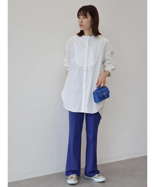 AMERICAN HOLIC（アメリカンホリック）の「パールボタンノーカラーシャツチュニック（シャツ/ブラウス・レディース・イエロー系その他2/オフホワイト/ブルー系その他4・M/L）」の20枚目の写真