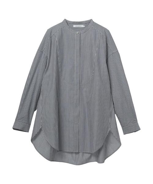 AMERICAN HOLIC（アメリカンホリック）の「パールボタンノーカラーシャツチュニック（シャツ/ブラウス・レディース・イエロー系その他2/オフホワイト/ブルー系その他4・M/L）」の5枚目の写真