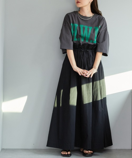 CIAOPANIC TYPY(チャオパニックティピー)の「【WEB限定】USAコットンBIGカレッジロゴTee(Tシャツ/カットソー・レディース・チャコールグレー/レッド/ピンク/オフホワイト/グリーン・ONE SIZE)」の19枚目の写真