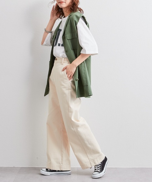 CIAOPANIC TYPY(チャオパニックティピー)の「【WEB限定】USAコットンBIGカレッジロゴTee(Tシャツ/カットソー・レディース・チャコールグレー/レッド/ピンク/オフホワイト/グリーン・ONE SIZE)」の13枚目の写真