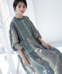 CRAFT STANDARD BOUTIQUE | パネル柄Flowerワンピース　＊◆(ワンピース)