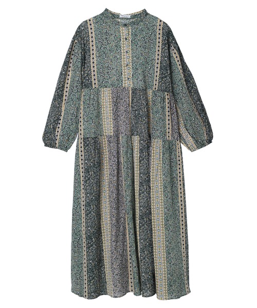 CRAFT STANDARD BOUTIQUE(クラフトスタンダードブティック)の「パネル柄Flowerワンピース *◆(ワンピース・レディース・サックスブルー/ラベンダー・FREE)」の4枚目の写真