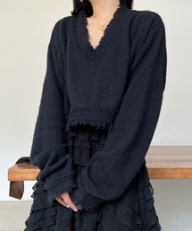 chuclla（チュクラ）の「Vネック フリンジニットプルオーバー chw22s089（ニット/セーター・メンズ）」