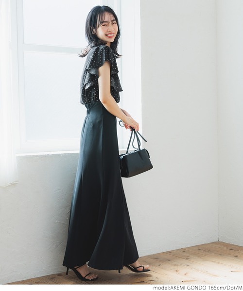 コトゥー COTOO SHUZO フリル付きブラック長袖ブラウス 38(M) コトゥー COTOO SHUZO フリル付きブラック長袖ブラウス 38(M