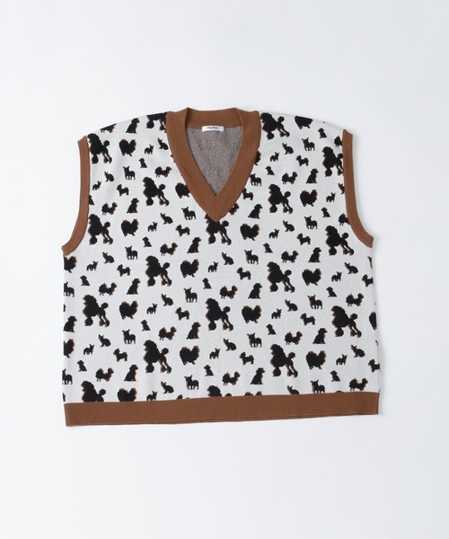 PairPair(ペアペア)の「【ペットとリンクコーデ】シルエットニットベスト(ベスト・レディース・アイボリー・フリー)」の14枚目の写真