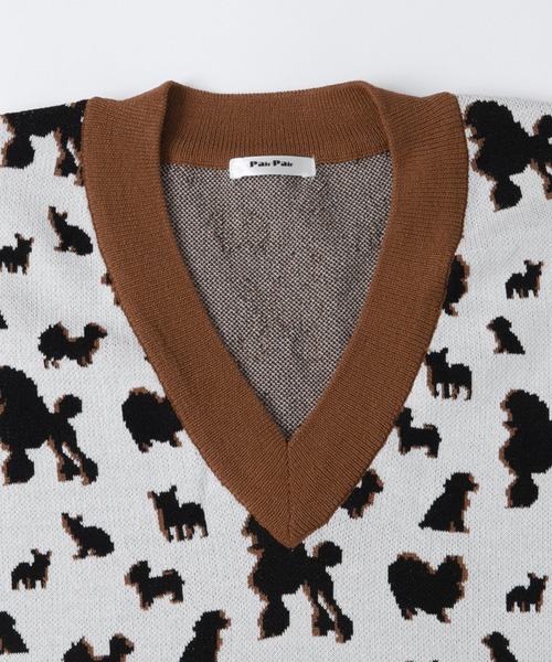 PairPair(ペアペア)の「【ペットとリンクコーデ】シルエットニットベスト(ベスト・レディース・アイボリー・フリー)」の16枚目の写真