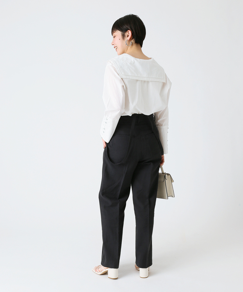 B.C STOCK（ベーセーストック）の「2WAY Wタックハイウエストパンツ◆（スラックス・レディース・ブラック/ブルー系その他/ベージュ・FREE）」の18枚目の写真