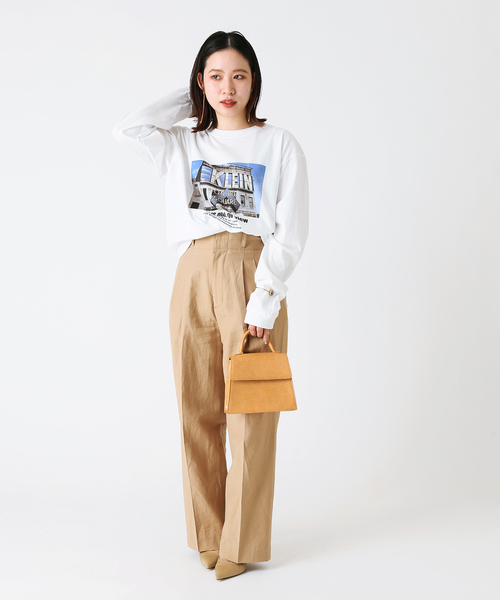 B.C STOCK（ベーセーストック）の「2WAY Wタックハイウエストパンツ◆（スラックス・レディース・ブラック/ブルー系その他/ベージュ・FREE）」の20枚目の写真