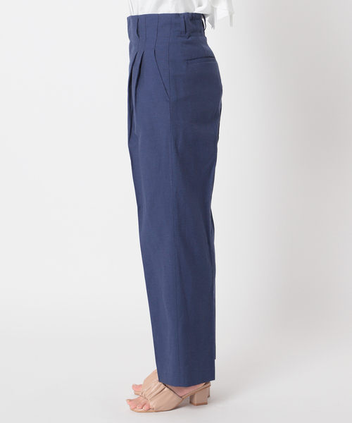 B.C STOCK（ベーセーストック）の「2WAY Wタックハイウエストパンツ◆（スラックス・レディース・ブラック/ブルー系その他/ベージュ・FREE）」の6枚目の写真