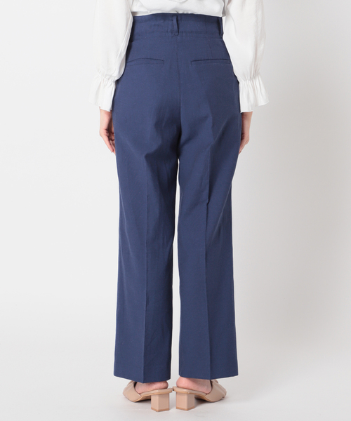 B.C STOCK（ベーセーストック）の「2WAY Wタックハイウエストパンツ◆（スラックス・レディース・ブラック/ブルー系その他/ベージュ・FREE）」の7枚目の写真