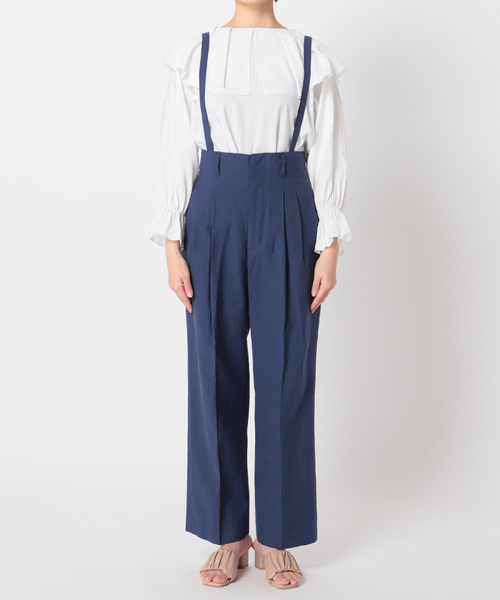 B.C STOCK（ベーセーストック）の「2WAY Wタックハイウエストパンツ◆（スラックス・レディース・ブラック/ブルー系その他/ベージュ・FREE）」の16枚目の写真