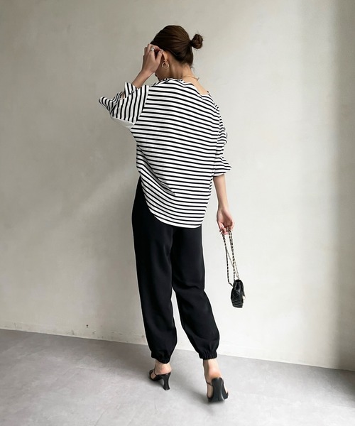 DouDou（ドゥドゥ）の「裾絞りパンツ（その他パンツ・レディース・ブラック/ベージュ・FREE）」の7枚目の写真