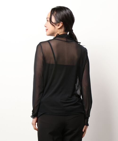 natural couture(ナチュラルクチュール)の「WEB限定カラー有り/程良い肌見せで女性らしさ引き立つ パワーネットシアータートル(Tシャツ/カットソー・レディース・その他2/オフホワイト/その他1/ブラック/ベージュ・FREE)」の11枚目の写真