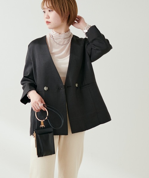 natural couture(ナチュラルクチュール)の「WEB限定カラー有り/程良い肌見せで女性らしさ引き立つ パワーネットシアータートル(Tシャツ/カットソー・レディース・その他2/オフホワイト/その他1/ブラック/ベージュ・FREE)」の22枚目の写真