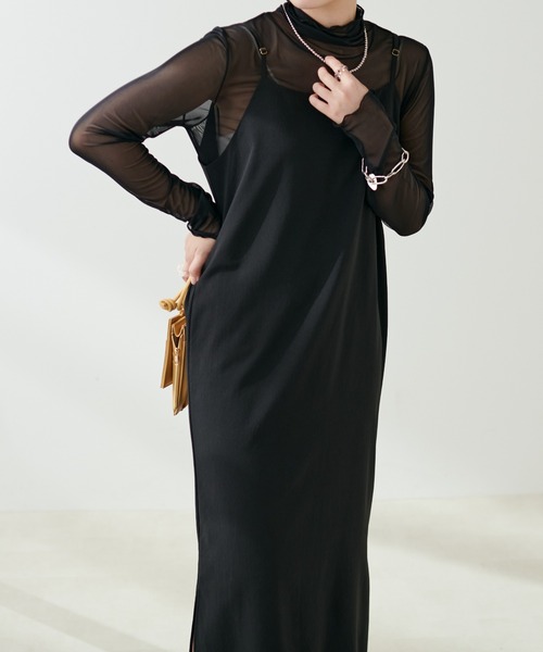 natural couture(ナチュラルクチュール)の「WEB限定カラー有り/程良い肌見せで女性らしさ引き立つ パワーネットシアータートル(Tシャツ/カットソー・レディース・その他2/オフホワイト/その他1/ブラック/ベージュ・FREE)」の19枚目の写真