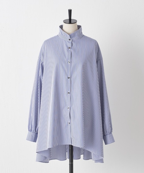 BEARDSLEY（ビアズリー）の「フレアーシャツ（シャツ/ブラウス・レディース・ホワイト/ブルー・FREE）」の3枚目の写真