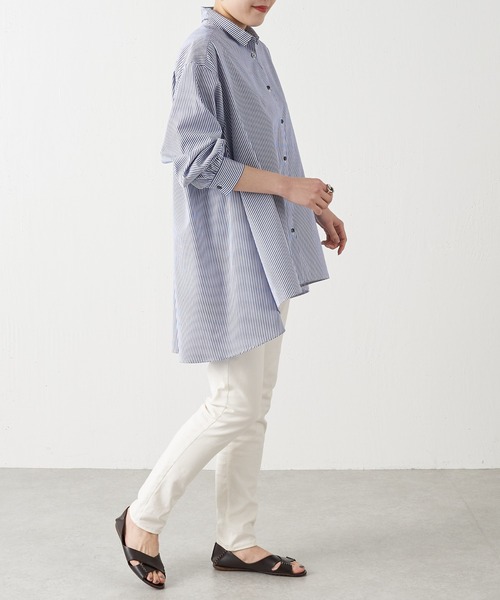 BEARDSLEY（ビアズリー）の「フレアーシャツ（シャツ/ブラウス・レディース・ホワイト/ブルー・FREE）」の9枚目の写真