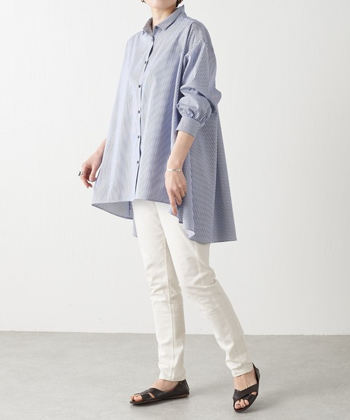 BEARDSLEY（ビアズリー）の「フレアーシャツ（シャツ/ブラウス・レディース・ホワイト/ブルー・FREE）」の19枚目の写真