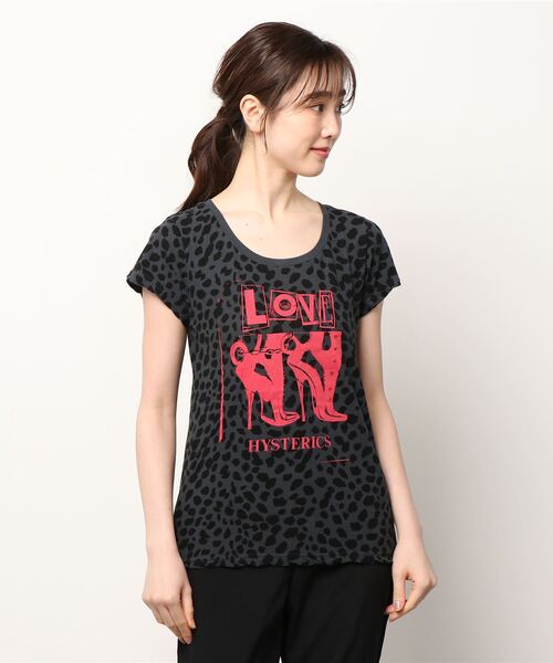 HYSTERIC GLAMOUR（ヒステリックグラマー）の「HYSTERICS LOVE Tシャツ（Tシャツ/カットソー・レディース・ブルー/チャコール・FREE）」の4枚目の写真