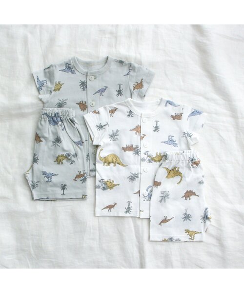 apres les cours（アプレレクール）の「きょうりゅう柄前開きパジャマ（ルームウェア/パジャマ・キッズ・オフホワイト/ミント・90/100/110/120/80/130）」の10枚目の写真