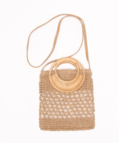 Te chichi（テチチ）の「ラタン丸ハンドルペーパーショルダーバッグ（ショルダーバッグ・レディース・ダークブラウン/キャメル・ﾌﾘ-）」の3枚目の写真