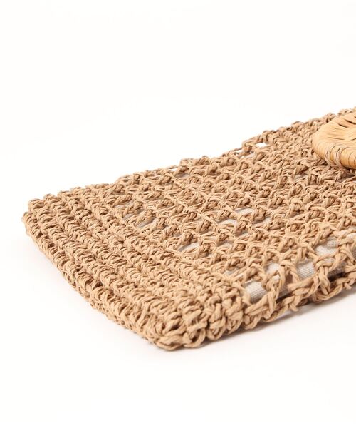 Te chichi（テチチ）の「ラタン丸ハンドルペーパーショルダーバッグ（ショルダーバッグ・レディース・ダークブラウン/キャメル・ﾌﾘ-）」の4枚目の写真