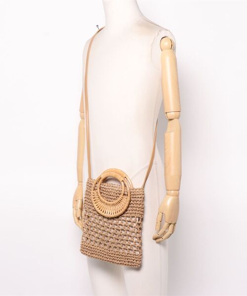 Te chichi（テチチ）の「ラタン丸ハンドルペーパーショルダーバッグ（ショルダーバッグ・レディース・ダークブラウン/キャメル・ﾌﾘ-）」の7枚目の写真