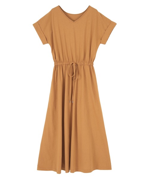 titivate(ティティベイト)の「Vネックカットソーリラックスワンピース(ワンピース・レディース・イエロー/ピンク/ライトブラウン/ブラック・S/M/L)」の14枚目の写真