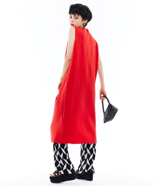 Narcissus(ナルシス)の「【Narcissus】ガラプリーツパンツ(その他パンツ・レディース・レッド/ブラック・FREE)」の9枚目の写真