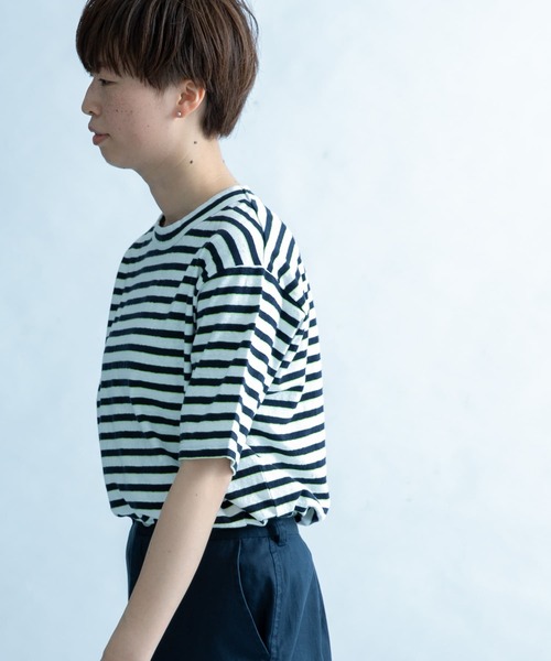 FORK&SPOON（フォークアンドスプーン）の「FORK&SPOON　2toneボーダーTシャツ（Tシャツ/カットソー・レディース・ブラック系その他/ブルー系その他・ONE）」の8枚目の写真