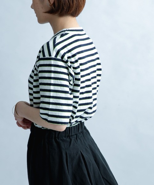 FORK&SPOON（フォークアンドスプーン）の「FORK&SPOON　2toneボーダーTシャツ（Tシャツ/カットソー・レディース・ブラック系その他/ブルー系その他・ONE）」の9枚目の写真