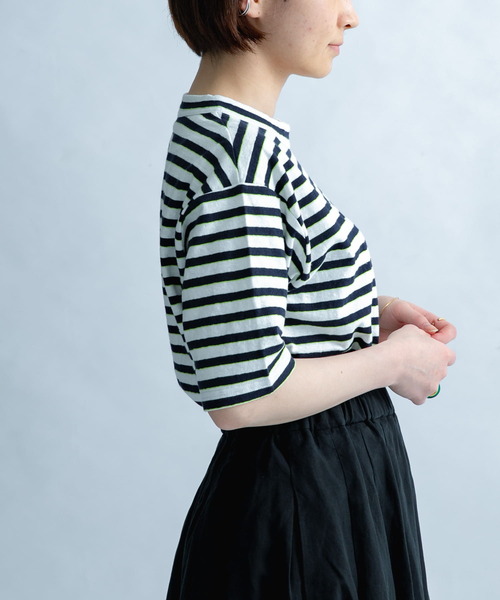 FORK&SPOON（フォークアンドスプーン）の「FORK&SPOON　2toneボーダーTシャツ（Tシャツ/カットソー・レディース・ブラック系その他/ブルー系その他・ONE）」の4枚目の写真