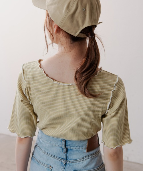 MERLOT（メルロー）の「2wayボーダーメロートップス（Tシャツ/カットソー・レディース・ホワイト/レッド/イエロー・FREE）」の7枚目の写真