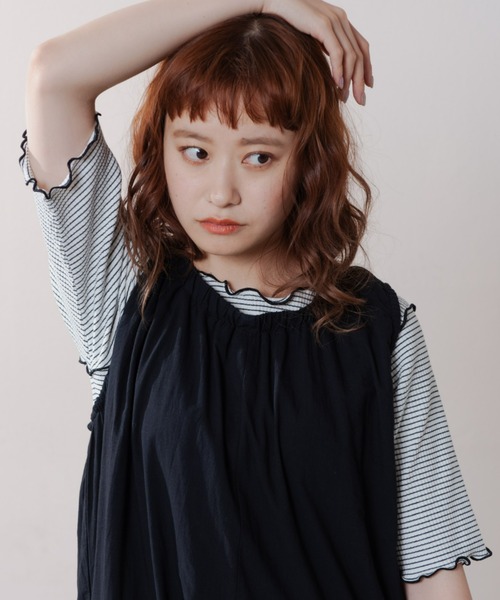 MERLOT（メルロー）の「2wayボーダーメロートップス（Tシャツ/カットソー・レディース・ホワイト/レッド/イエロー・FREE）」の12枚目の写真