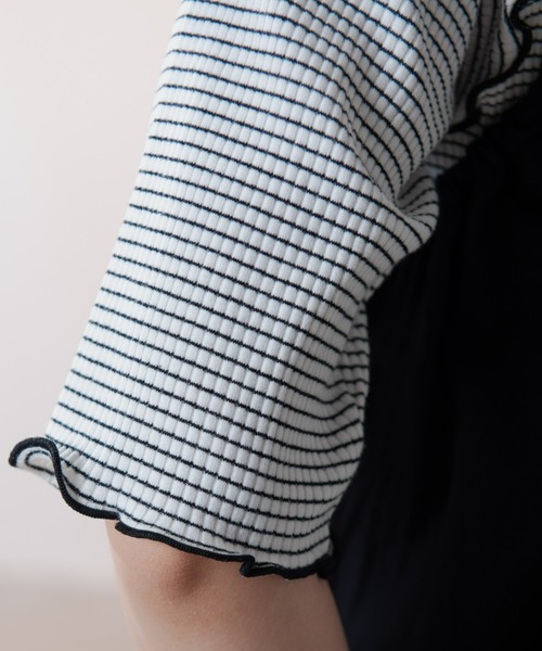 MERLOT（メルロー）の「2wayボーダーメロートップス（Tシャツ/カットソー・レディース・ホワイト/レッド/イエロー・FREE）」の15枚目の写真