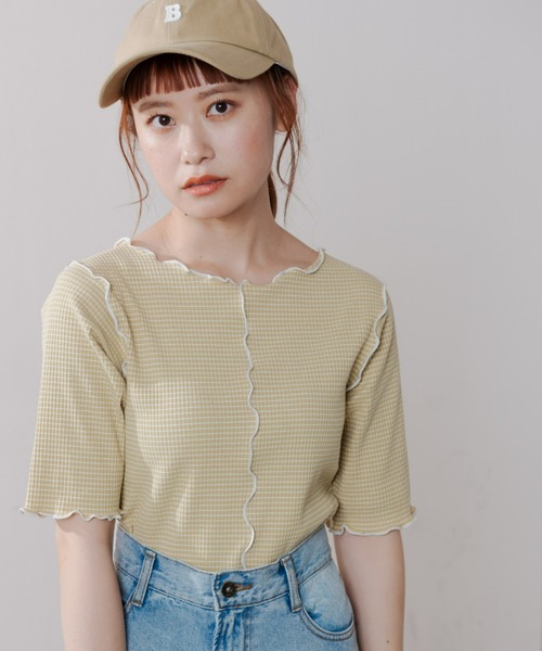 MERLOT（メルロー）の「2wayボーダーメロートップス（Tシャツ/カットソー・レディース・ホワイト/レッド/イエロー・FREE）」の5枚目の写真