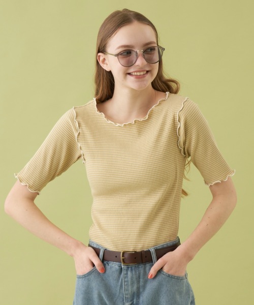 MERLOT（メルロー）の「2wayボーダーメロートップス（Tシャツ/カットソー・レディース・ホワイト/レッド/イエロー・FREE）」の21枚目の写真