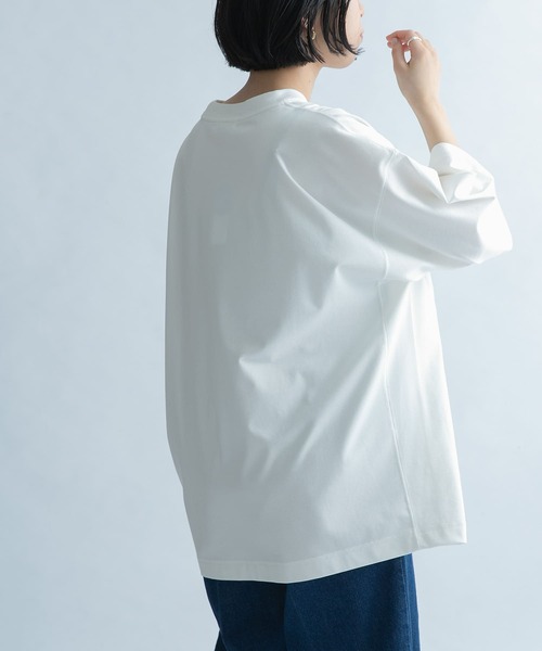 FORK&SPOON（フォークアンドスプーン）の「『ユニセックス』FORK&SPOON　サイドスイッチTシャツ（Tシャツ/カットソー・メンズ・スミクロ/ブルー系その他/オフホワイト・4/5）」の4枚目の写真