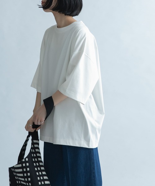 FORK&SPOON（フォークアンドスプーン）の「『ユニセックス』FORK&SPOON　サイドスイッチTシャツ（Tシャツ/カットソー・メンズ・スミクロ/ブルー系その他/オフホワイト・4/5）」の10枚目の写真