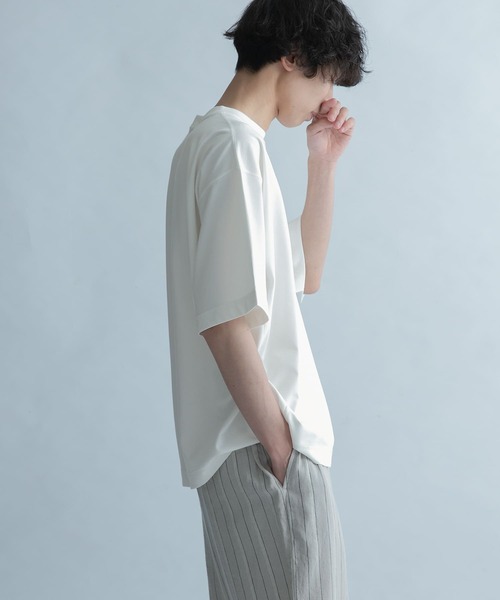 FORK&SPOON（フォークアンドスプーン）の「『ユニセックス』FORK&SPOON　サイドスイッチTシャツ（Tシャツ/カットソー・メンズ・スミクロ/ブルー系その他/オフホワイト・4/5）」の5枚目の写真