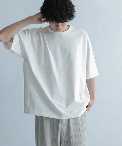 FORK&SPOON（フォークアンドスプーン）の「『ユニセックス』FORK&SPOON　サイドスイッチTシャツ（Tシャツ/カットソー・メンズ・スミクロ/ブルー系その他/オフホワイト・4/5）」の11枚目の写真