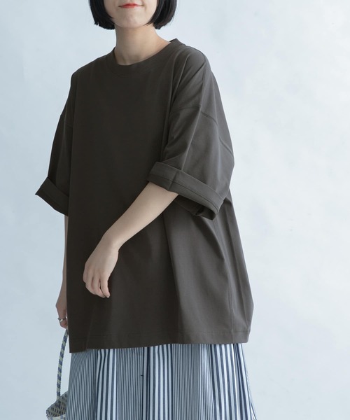 FORK&SPOON（フォークアンドスプーン）の「『ユニセックス』FORK&SPOON　サイドスイッチTシャツ（Tシャツ/カットソー・メンズ・スミクロ/ブルー系その他/オフホワイト・4/5）」の12枚目の写真