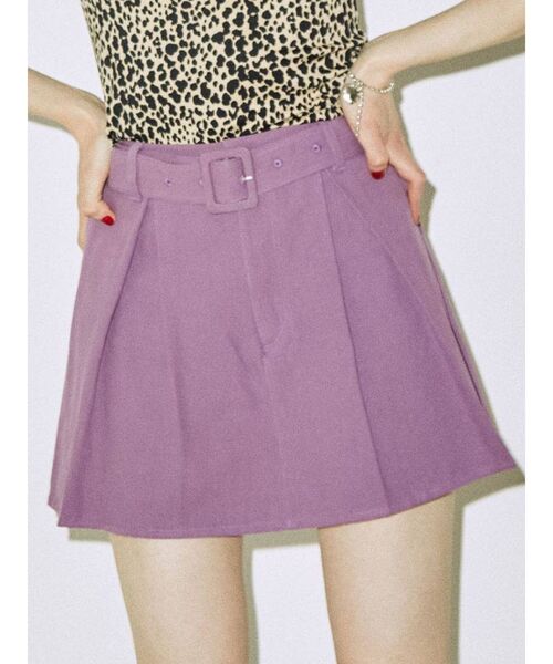 jouetie（ジュエティ）の「タックミニスカパン（その他パンツ・レディース・ブラック/ベージュ/パープル/グレー/インディゴブルー/レッド・MEDIUM）」の5枚目の写真