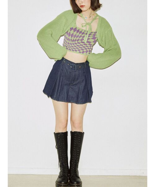 jouetie（ジュエティ）の「タックミニスカパン（その他パンツ・レディース・ブラック/ベージュ/パープル/グレー/インディゴブルー/レッド・MEDIUM）」の7枚目の写真